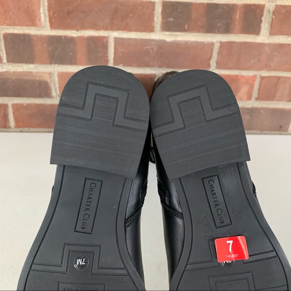 Charter Club Jeanola black leather knee high riding boots Women’s US 7 M NEW - Picture 6 of 10